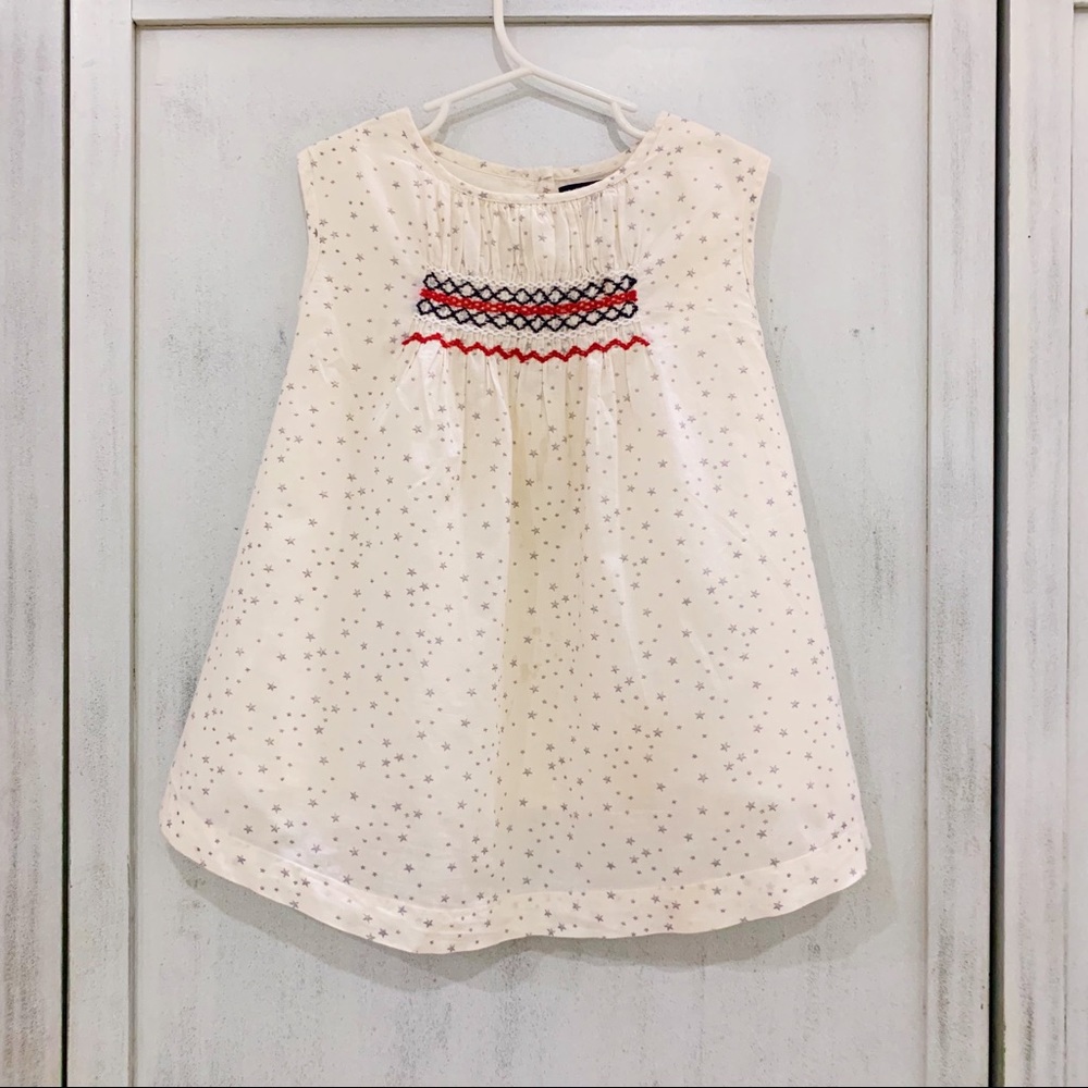 GAP toddler girl off white mock cap sleeve dress